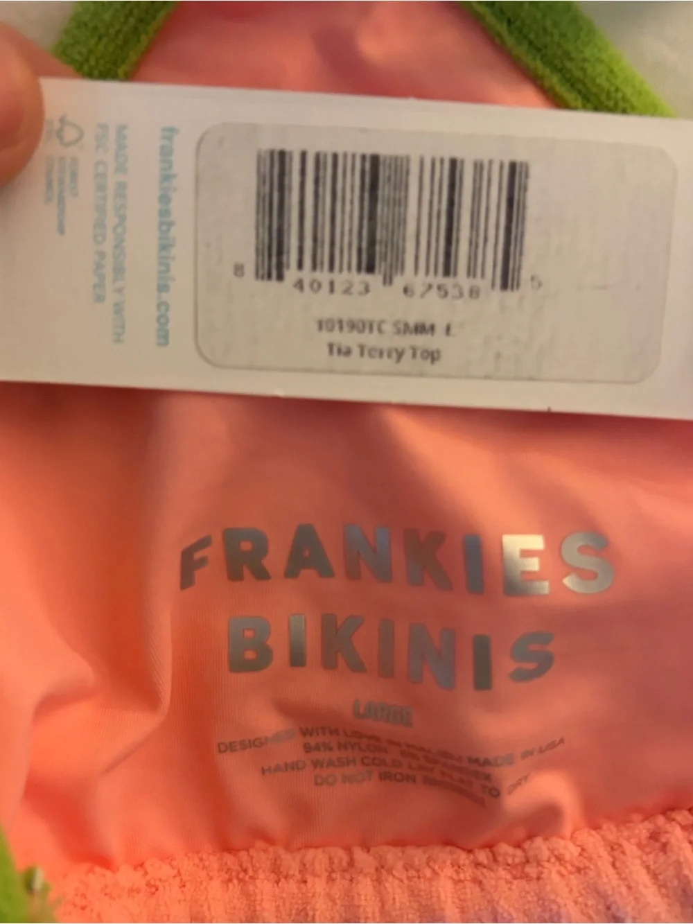 Frankie’s Bikinis Tia Terry Bikini Set in Summer Melon